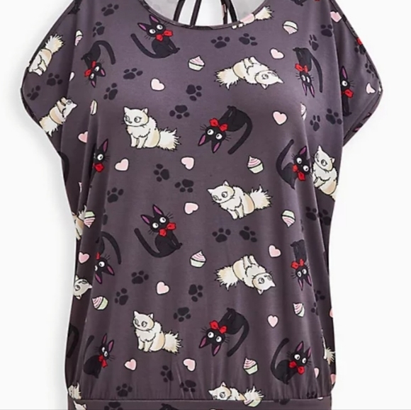 TORRID Her Universe Studie Ghibli Kiki's Super Soft Cold Shoulder Top! N… - Picture 4 of 9